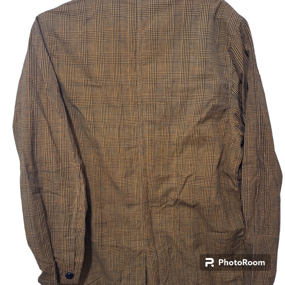 90s Vintage Yellow & Black Plaid Blazer by Pinky Play Clothing Company Size L - Picture 4 of 8